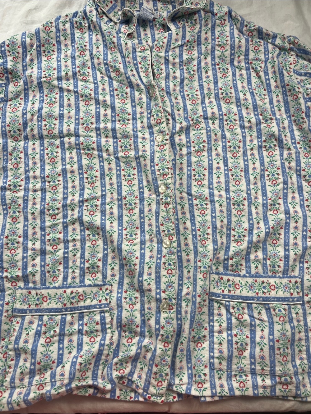 Vtg lanz of Salzburg pajama set hearts MED